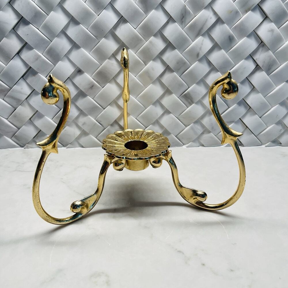PartyLite Versailles Brass Taper candle Holder for hurricanes, vintage, decor.